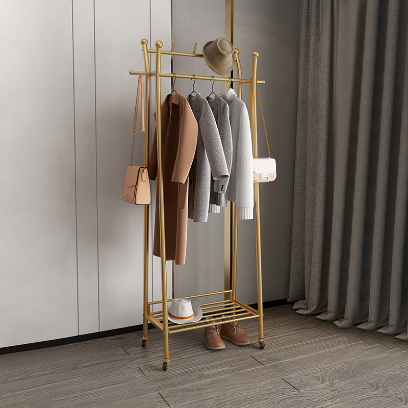 Modern Style Coat Rack Metallic Hooks Design Free Standing Coat Rack with Shelves