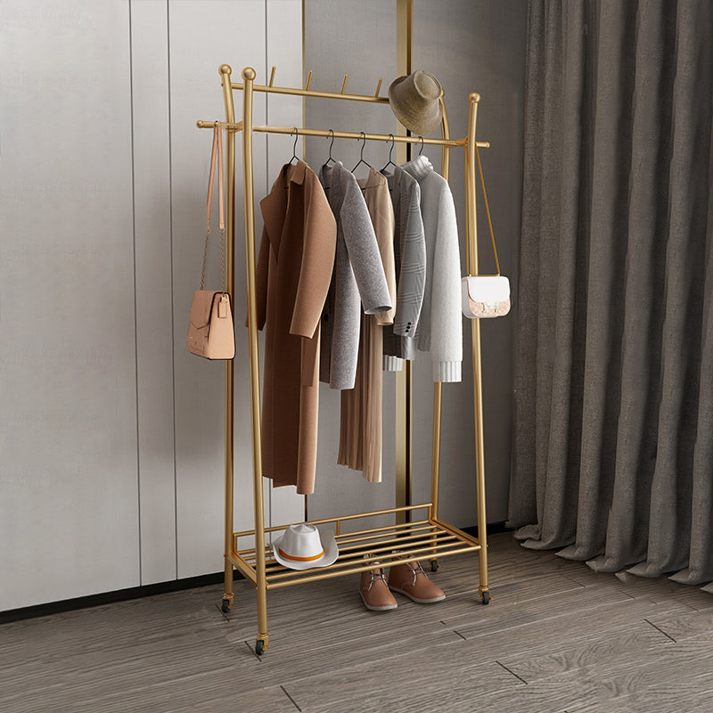 Modern Style Coat Rack Metallic Hooks Design Free Standing Coat Rack with Shelves