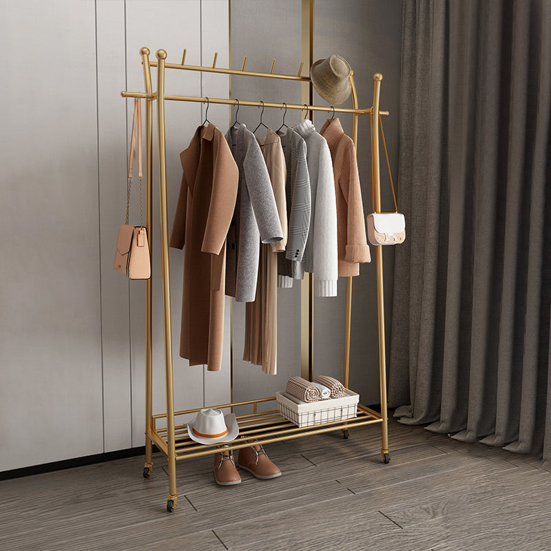 Modern Style Coat Rack Metallic Hooks Design Free Standing Coat Rack with Shelves