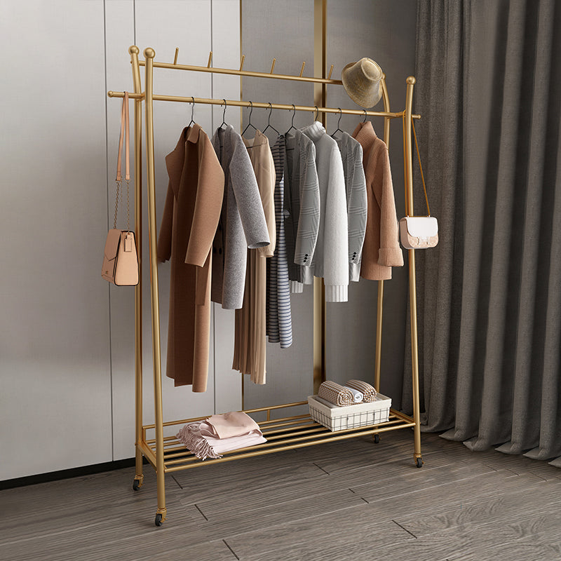 Modern Style Coat Rack Metallic Hooks Design Free Standing Coat Rack with Shelves