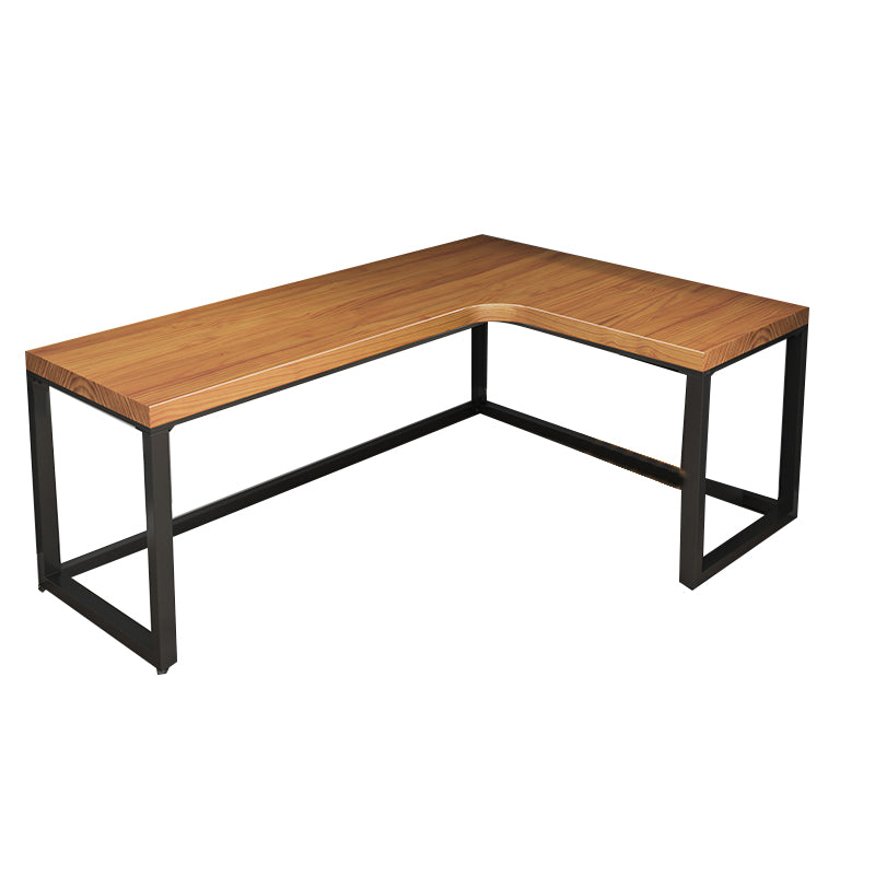 Contemporary Solid Wood Writing Desk Sled L-Shape Office Desk for Home