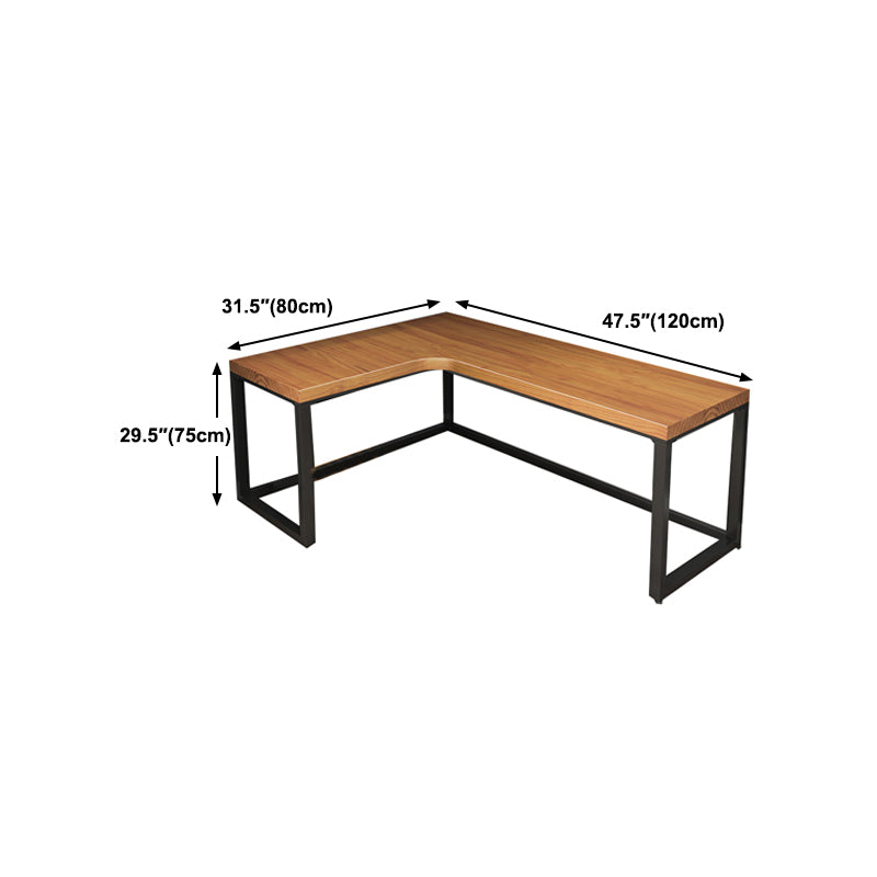 Contemporary Solid Wood Writing Desk Sled L-Shape Office Desk for Home