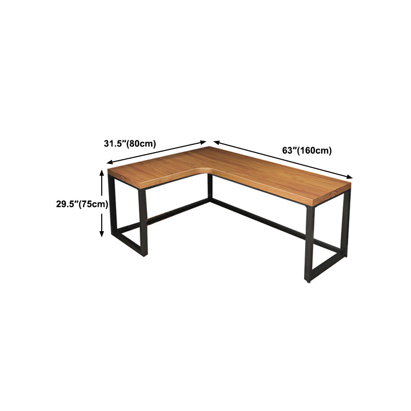 Contemporary Solid Wood Writing Desk Sled L-Shape Office Desk for Home