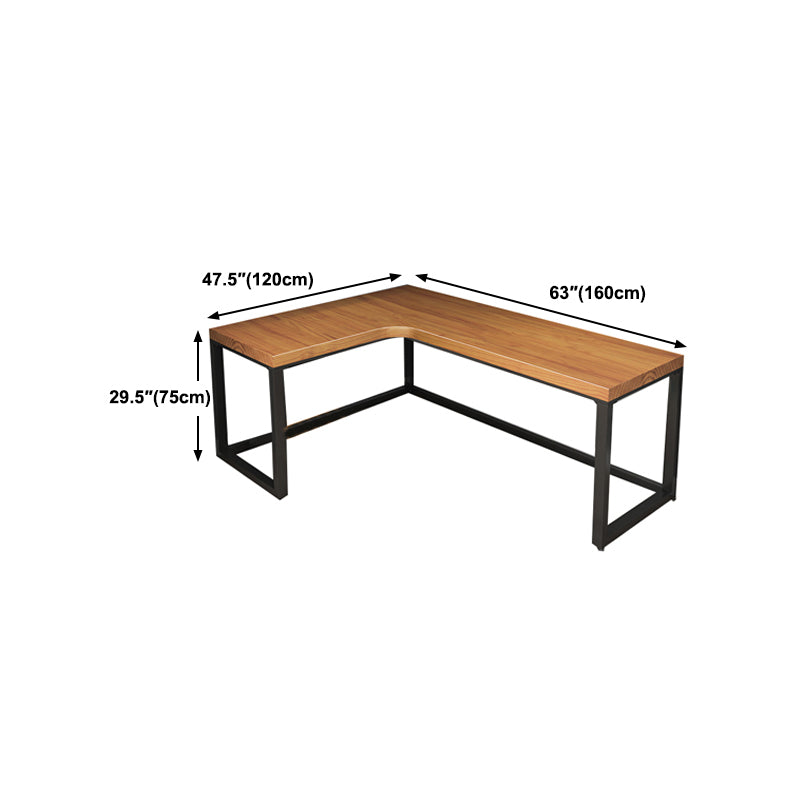 Contemporary Solid Wood Writing Desk Sled L-Shape Office Desk for Home