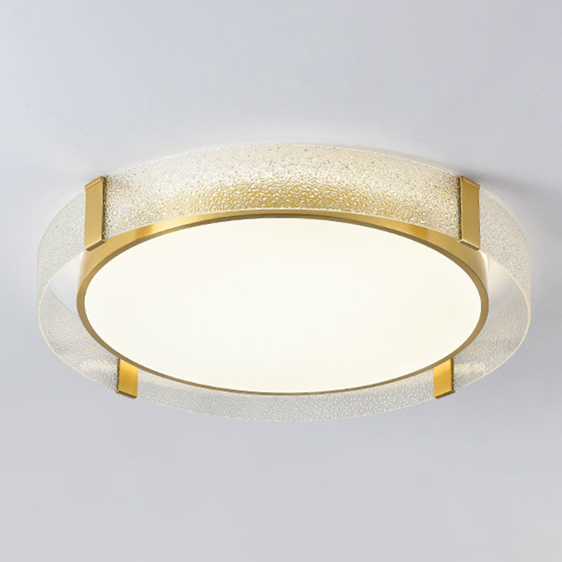 Modern Single Golden Flush Mount Lighting Round LED Ceiling Light for Bedroom