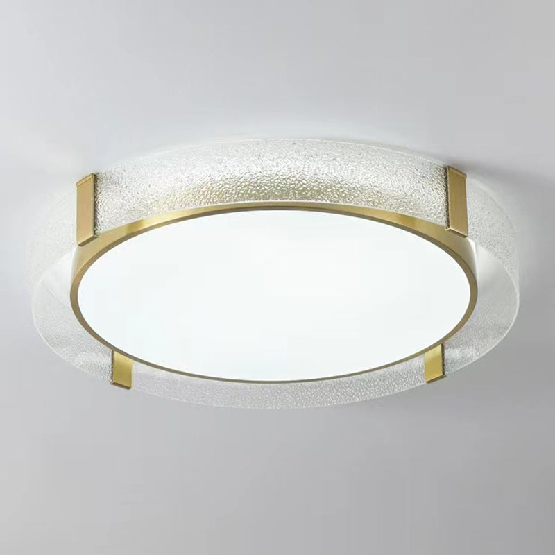 Modern Single Golden Flush Mount Lighting Round LED Ceiling Light for Bedroom