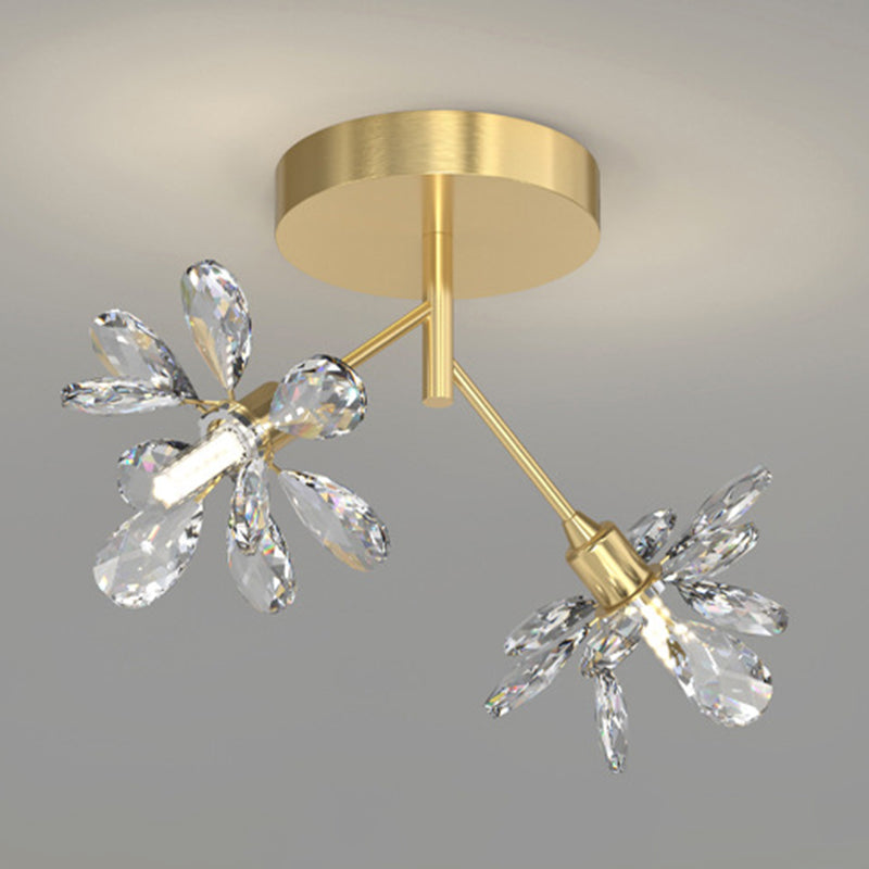 Starburst Flush Ceiling Lights Modern Crystal Flush Mount for Hallway