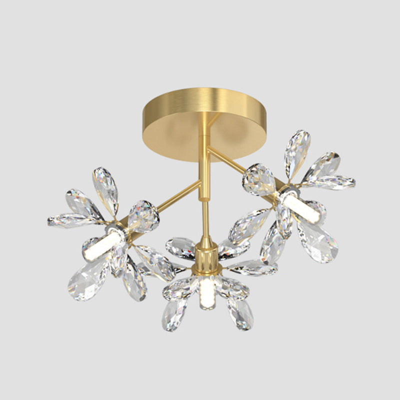 Starburst Flush Ceiling Lights Modern Crystal Flush Mount for Hallway