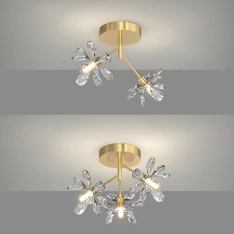 Starburst Flush Ceiling Lights Modern Crystal Flush Mount for Hallway