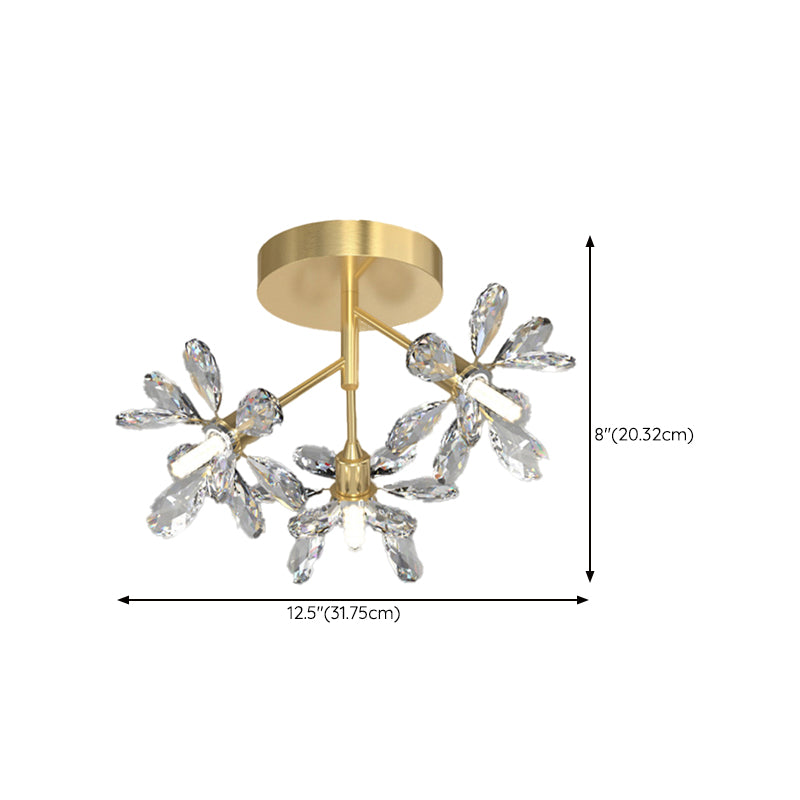 Starburst Flush Ceiling Lights Modern Crystal Flush Mount for Hallway