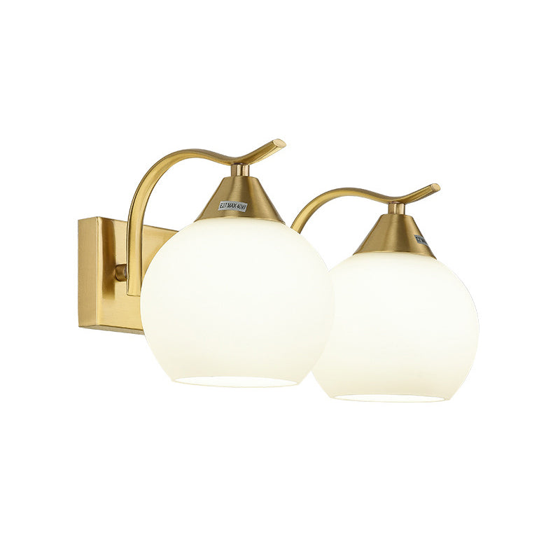 Modern Globe Vanity Wall Light Fixtures Glass Vanity Lights in Gold