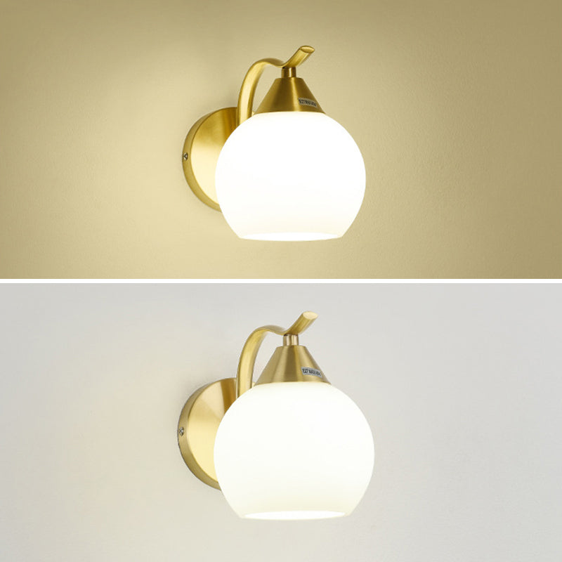 Modern Globe Vanity Wall Light Fixtures Glass Vanity Lights in Gold