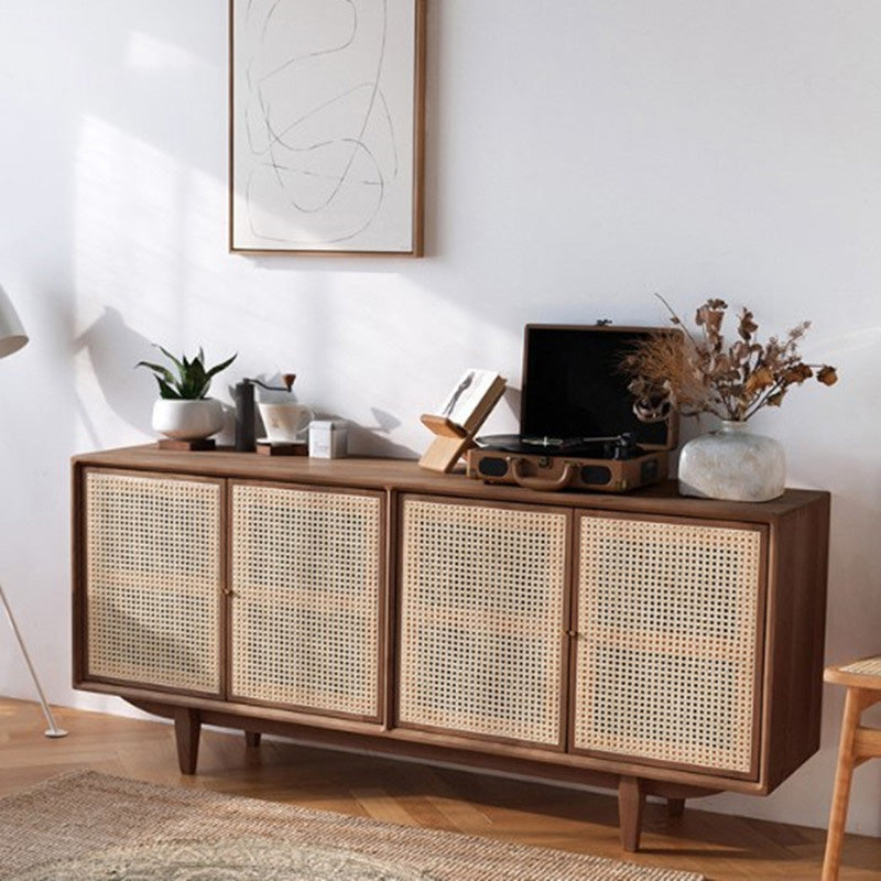 Home Wooden Side Board Modern Rectangle Sideboard Cabinet with Doors