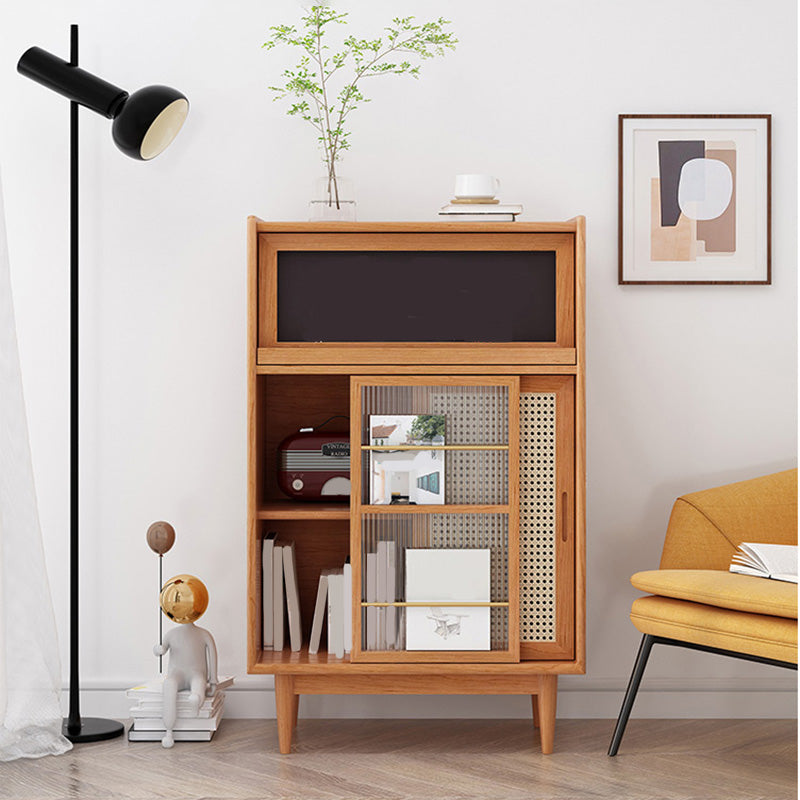 Wooden Side Board with Door Modern Minimalist Brown Buffet Sideboard