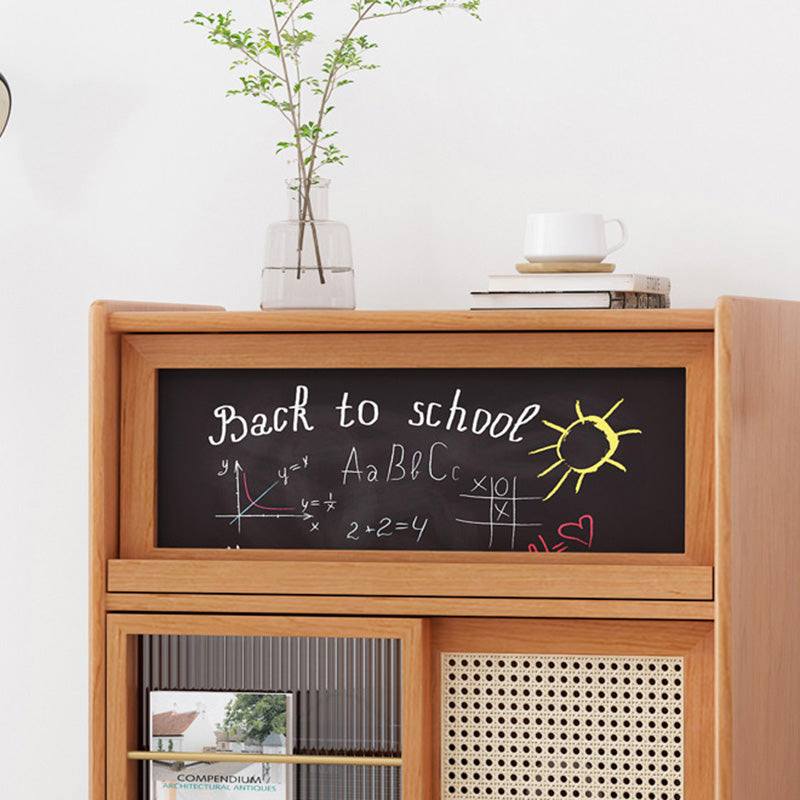 Wooden Side Board with Door Modern Minimalist Brown Buffet Sideboard