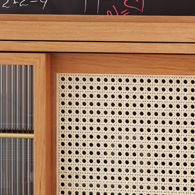 Wooden Side Board with Door Modern Minimalist Brown Buffet Sideboard