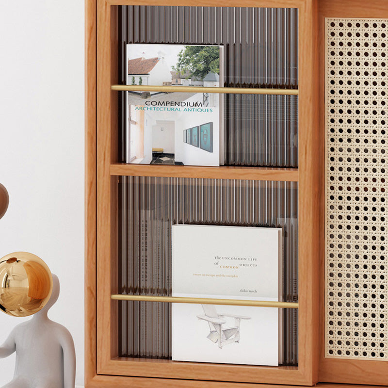 Wooden Side Board with Door Modern Minimalist Brown Buffet Sideboard