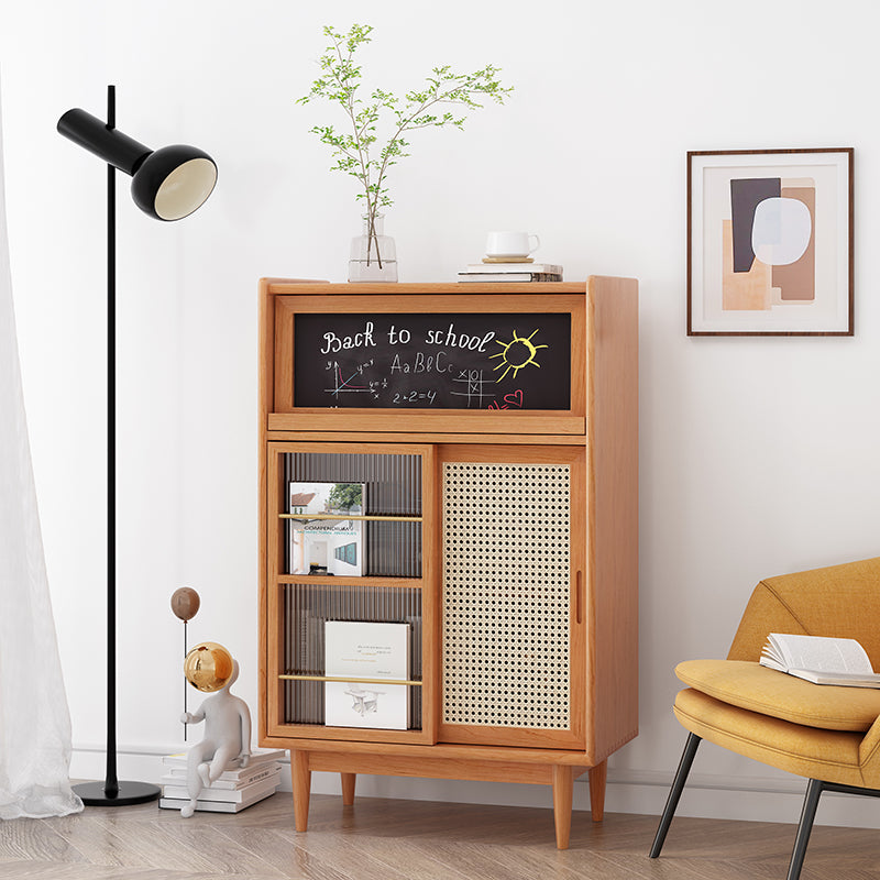 Wooden Side Board with Door Modern Minimalist Brown Buffet Sideboard