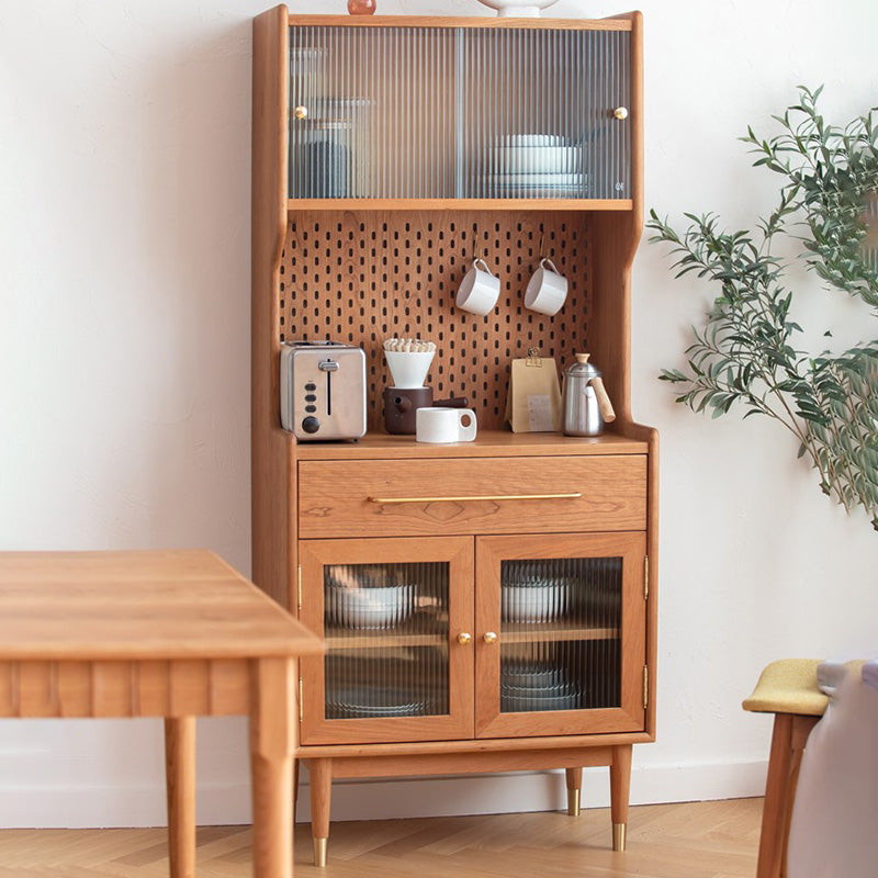 Brown Wooden Side Board with Doors Modern Living Room Buffet Sideboard