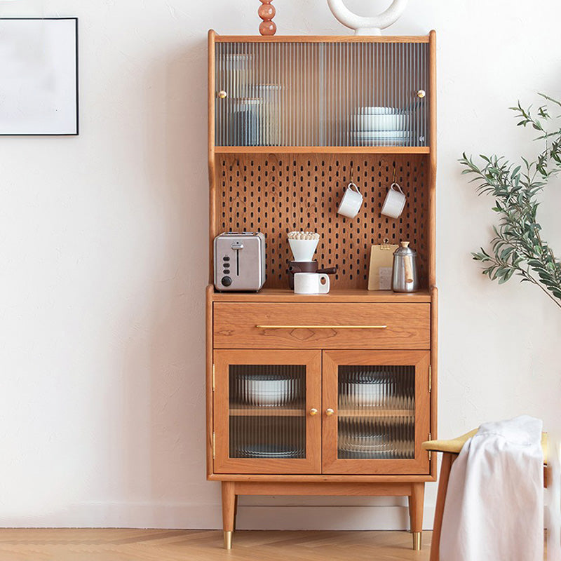 Brown Wooden Side Board with Doors Modern Living Room Buffet Sideboard