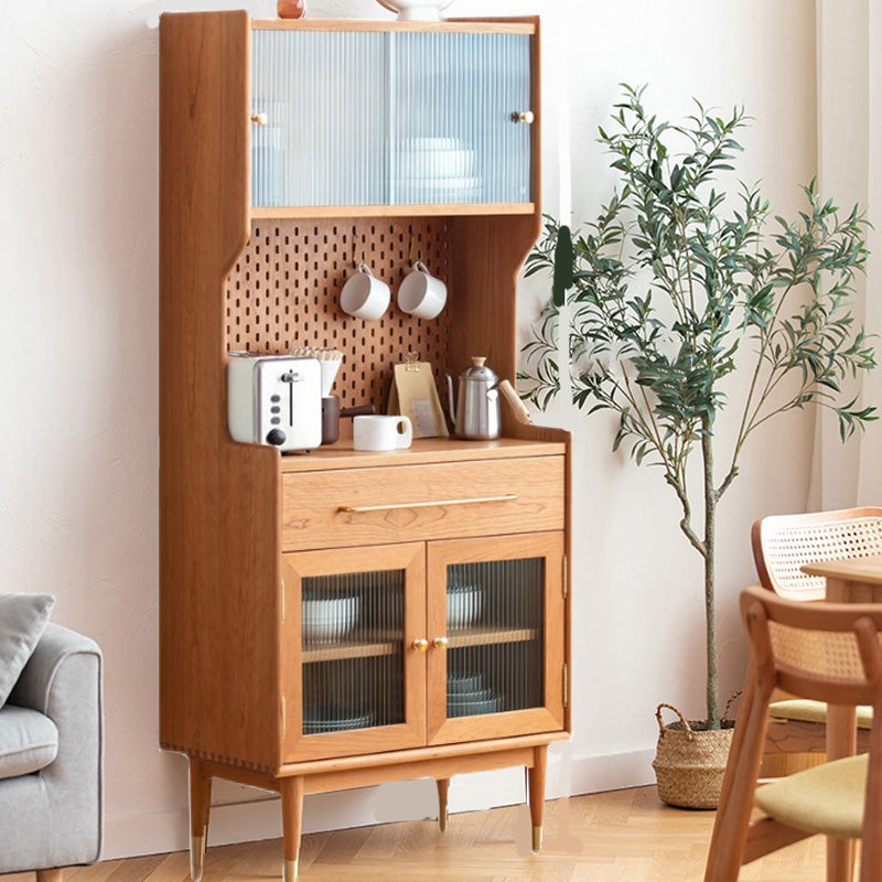 Brown Wooden Side Board with Doors Modern Living Room Buffet Sideboard