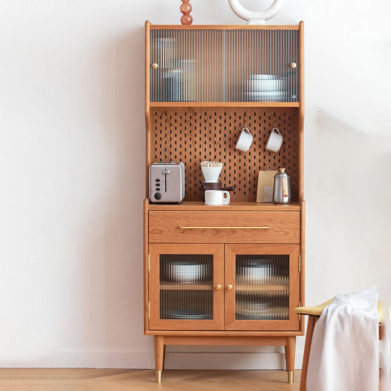 Brown Wooden Side Board with Doors Modern Living Room Buffet Sideboard