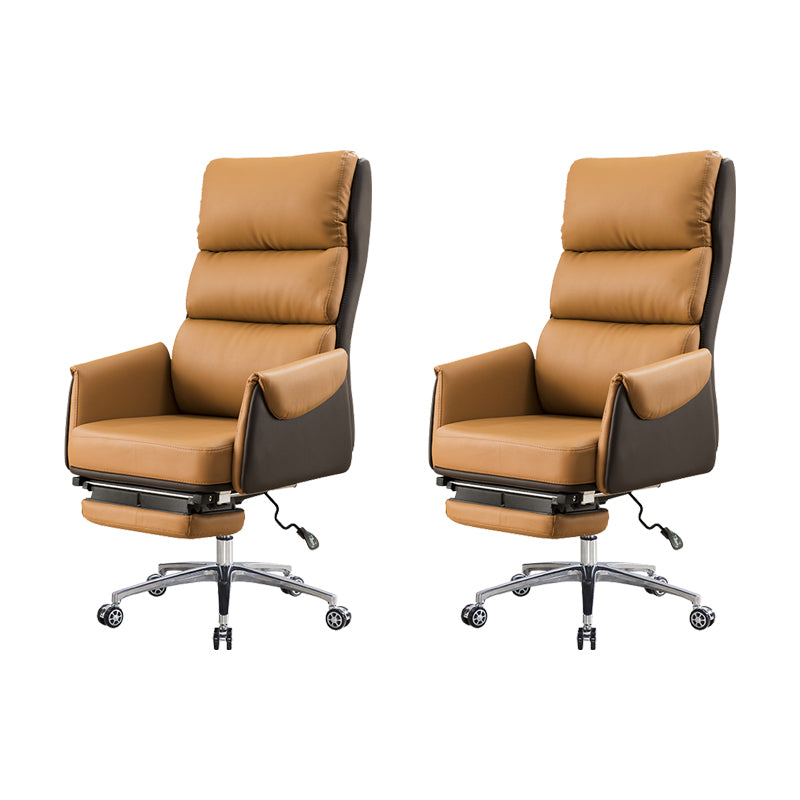 Modern Slide High Back Office Chair Leather Executive Chair with Footrest