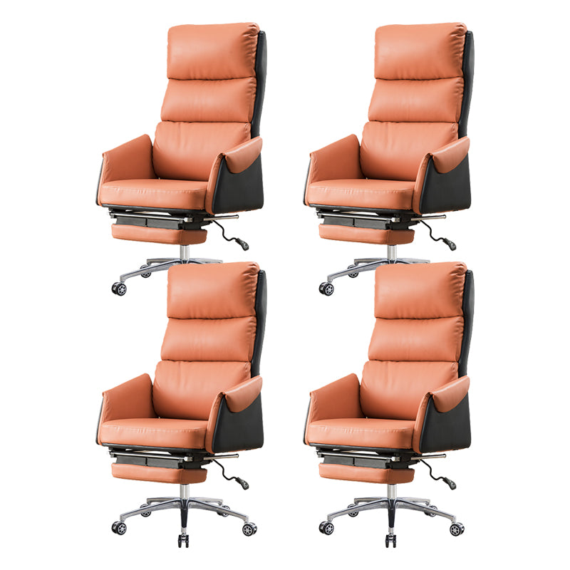 Modern Slide High Back Office Chair Leather Executive Chair with Footrest