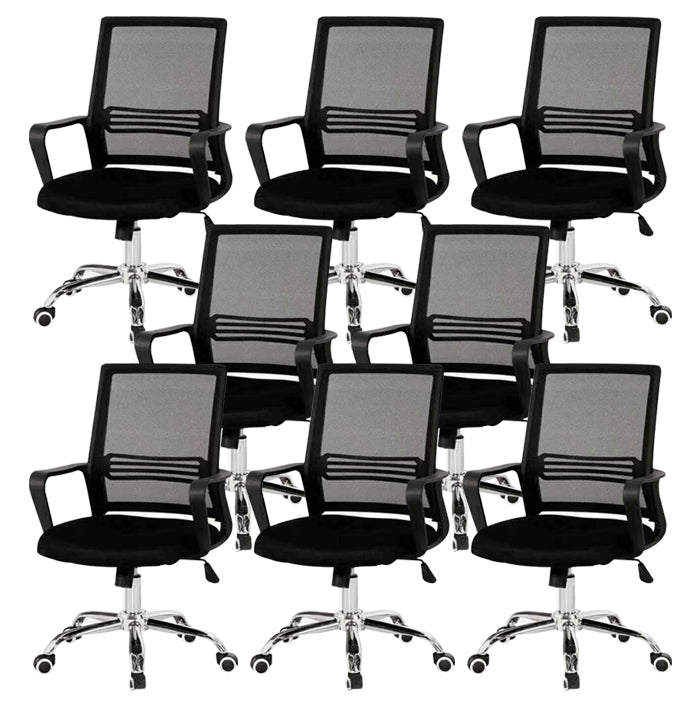 Contemporary Office Chair Black Breathable Air Grid Upholstered Desk Chair