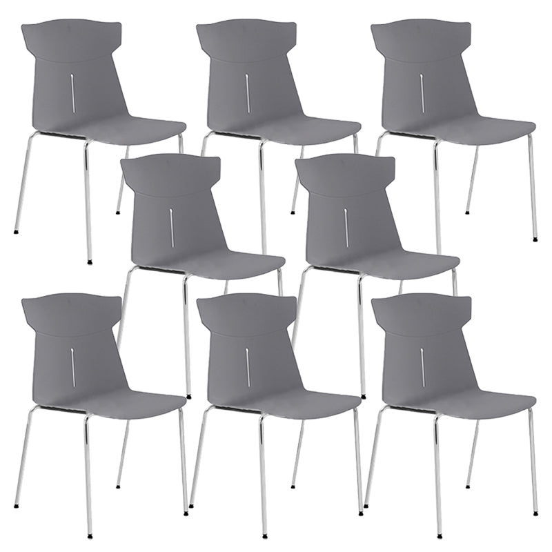 Contemporary No Wheels Desk Chair Plastic Armless Conference Chair