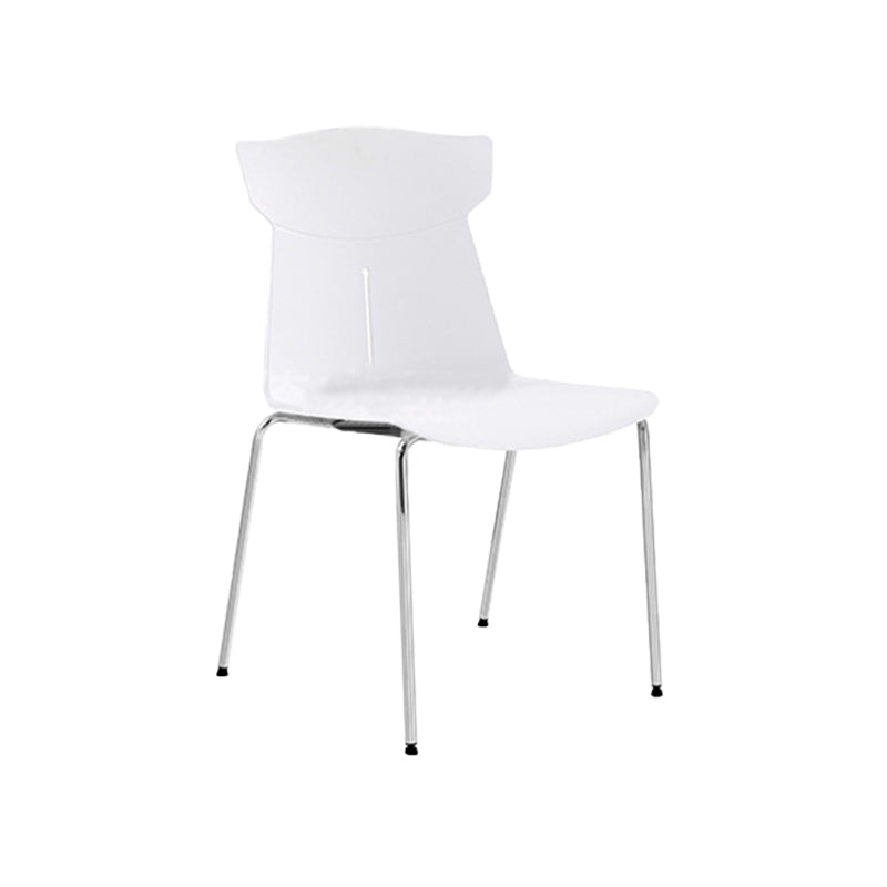 Contemporary No Wheels Desk Chair Plastic Armless Conference Chair