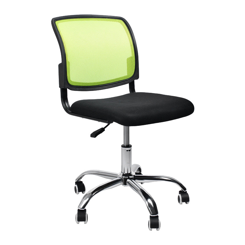 Contemporary Ergonomic Armless Chair Mid-Back Adjustable Desk Chair