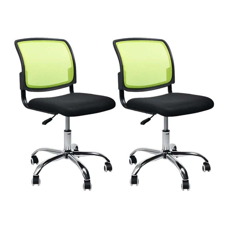 Contemporary Ergonomic Armless Chair Mid-Back Adjustable Desk Chair