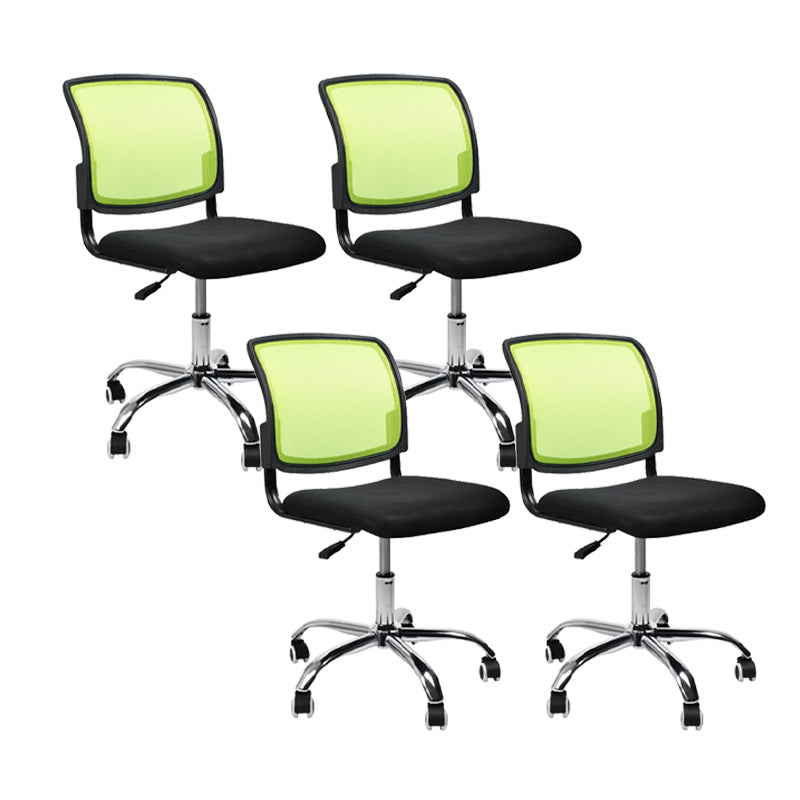 Contemporary Ergonomic Armless Chair Mid-Back Adjustable Desk Chair