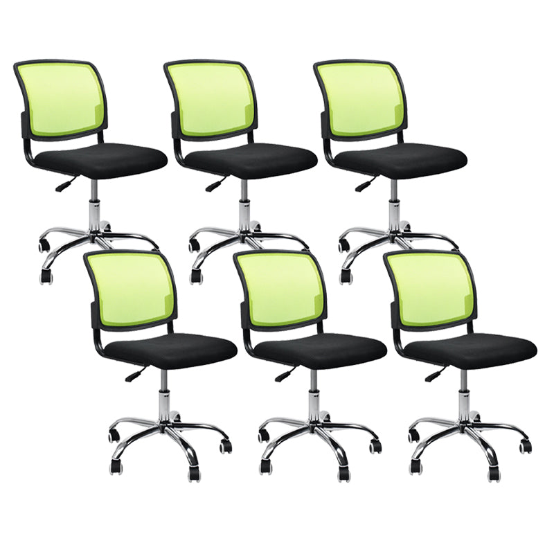 Contemporary Ergonomic Armless Chair Mid-Back Adjustable Desk Chair