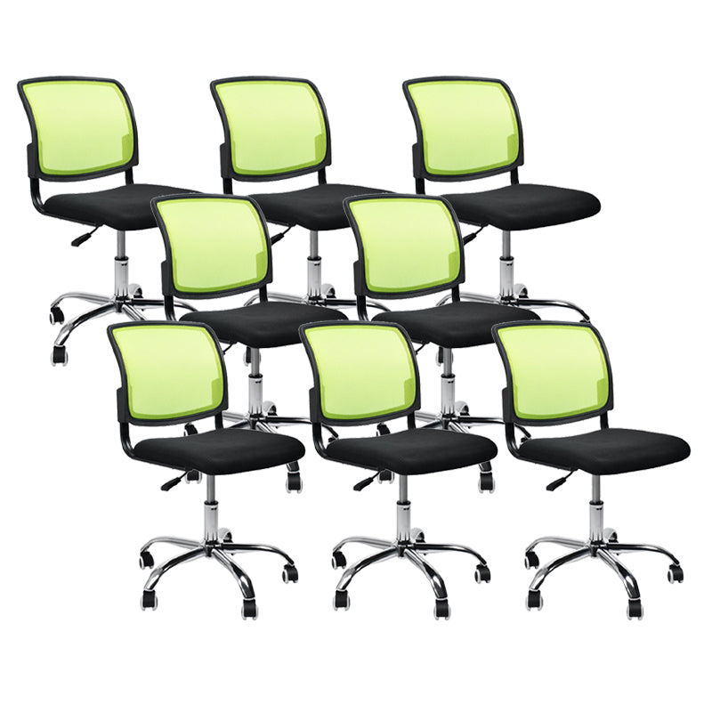 Contemporary Ergonomic Armless Chair Mid-Back Adjustable Desk Chair