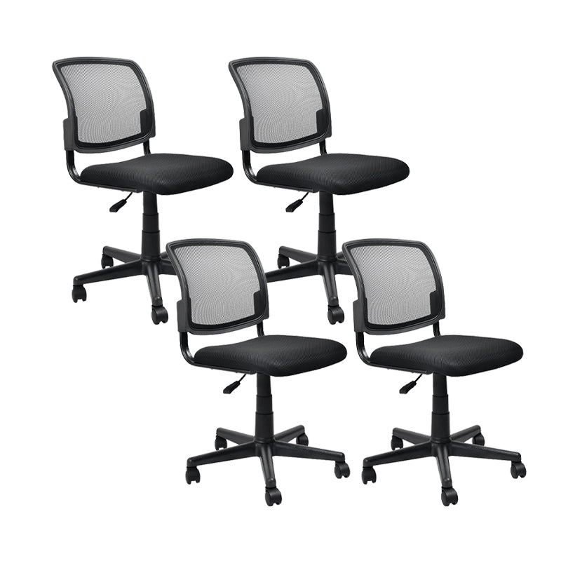 Contemporary Ergonomic Armless Chair Mid-Back Adjustable Desk Chair