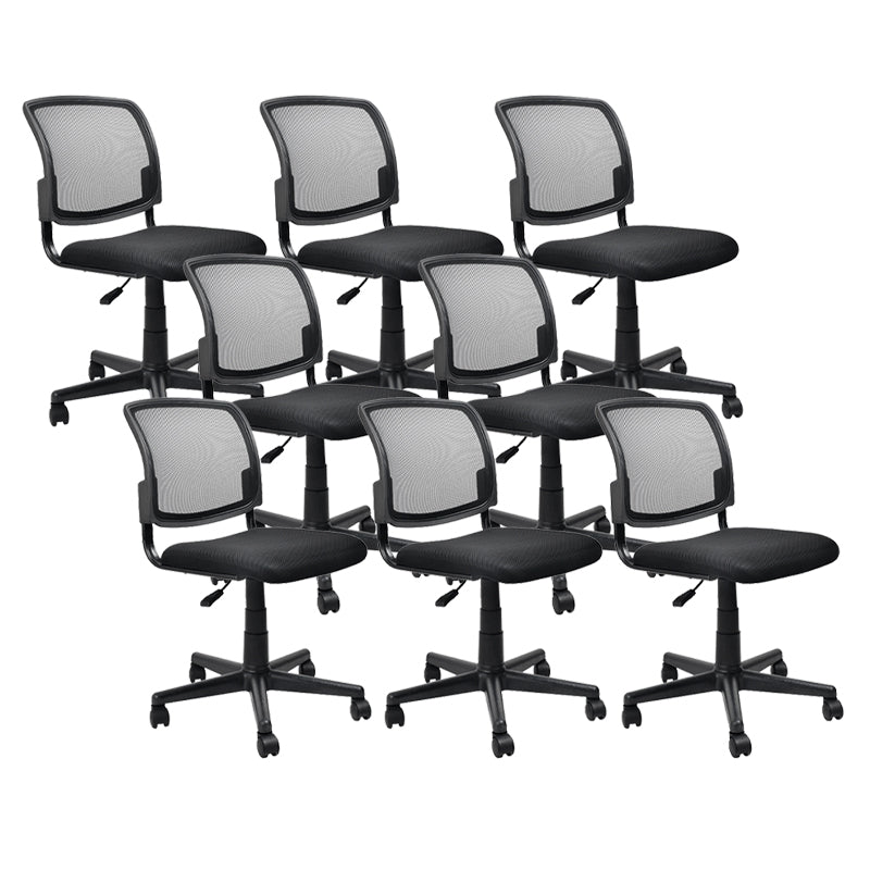 Contemporary Ergonomic Armless Chair Mid-Back Adjustable Desk Chair