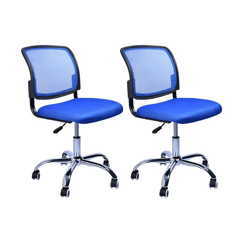 Contemporary Ergonomic Armless Chair Mid-Back Adjustable Desk Chair