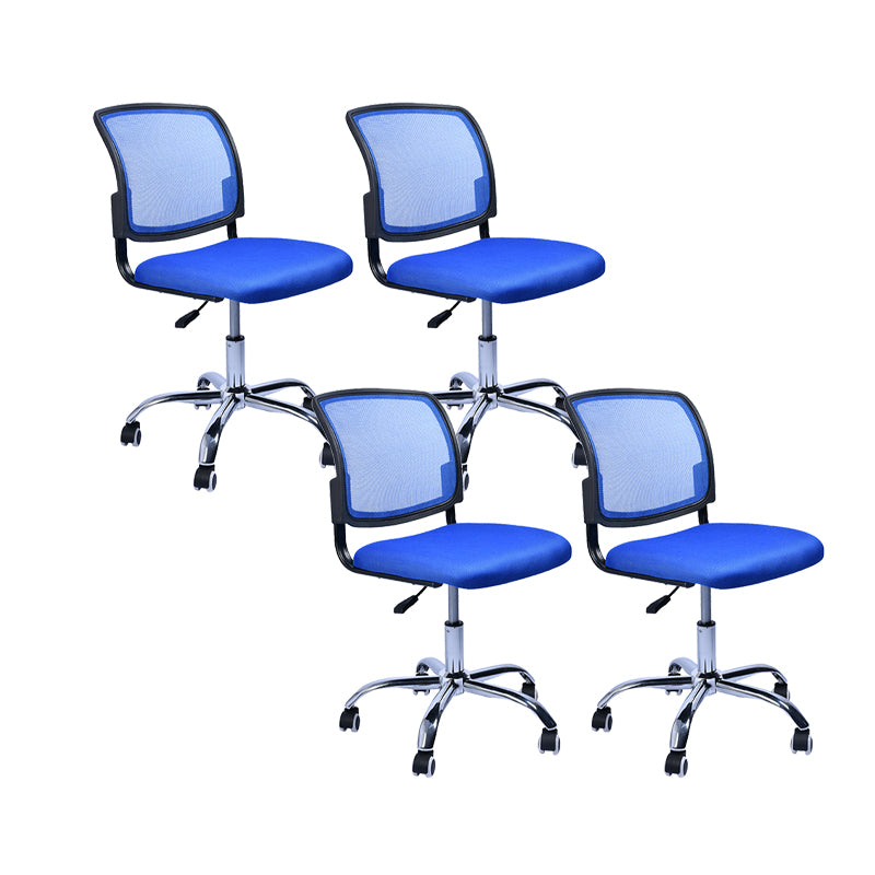 Contemporary Ergonomic Armless Chair Mid-Back Adjustable Desk Chair