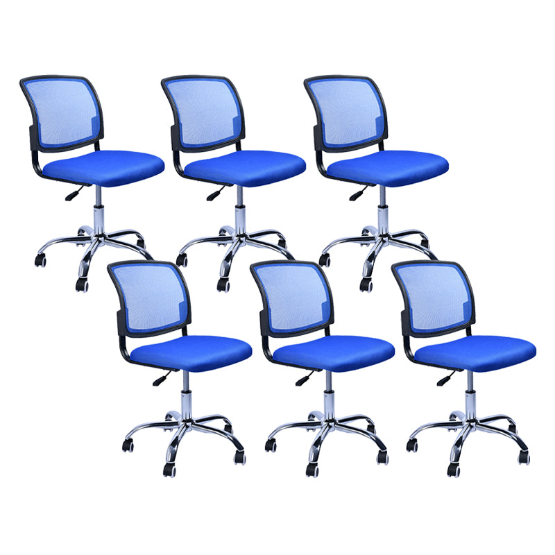 Contemporary Ergonomic Armless Chair Mid-Back Adjustable Desk Chair