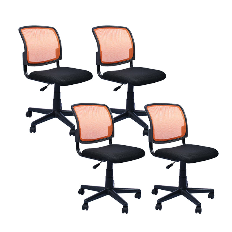 Contemporary Ergonomic Armless Chair Mid-Back Adjustable Desk Chair