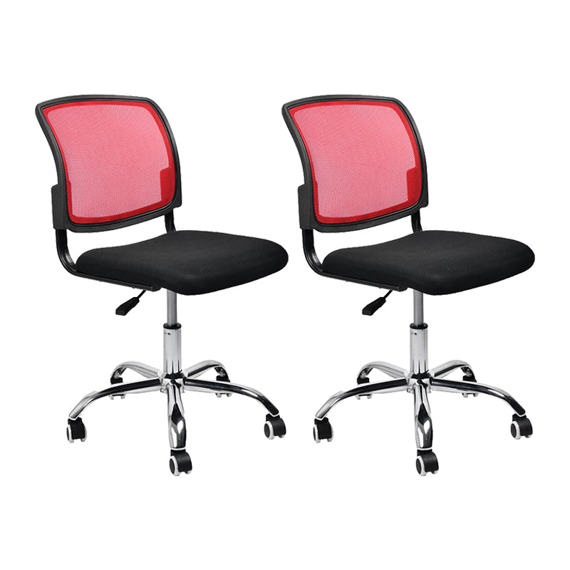 Contemporary Ergonomic Armless Chair Mid-Back Adjustable Desk Chair