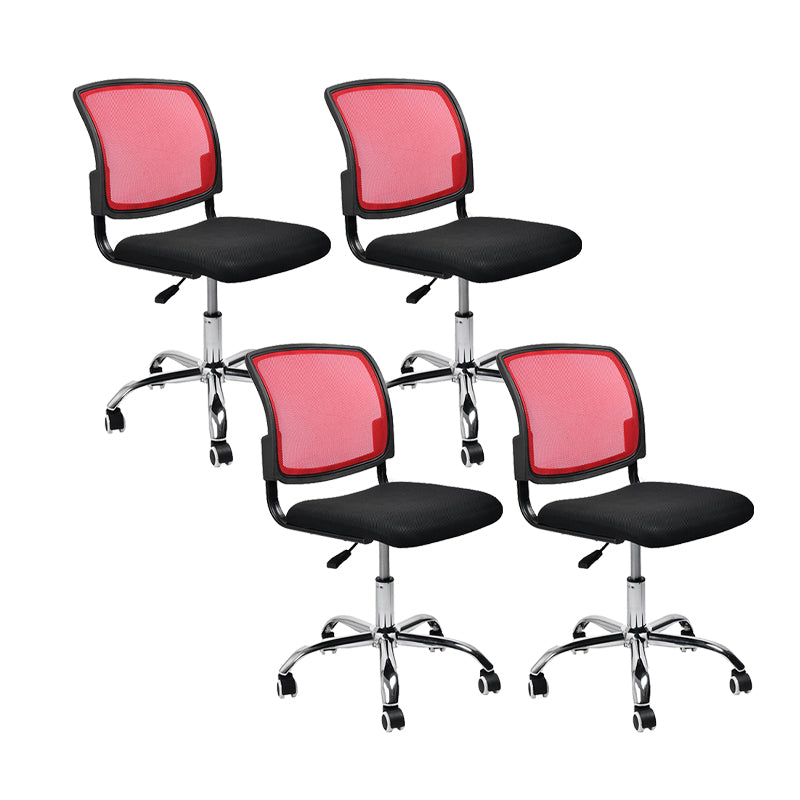 Contemporary Ergonomic Armless Chair Mid-Back Adjustable Desk Chair