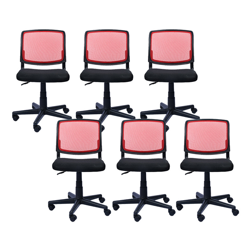 Contemporary Ergonomic Armless Chair Mid-Back Adjustable Desk Chair