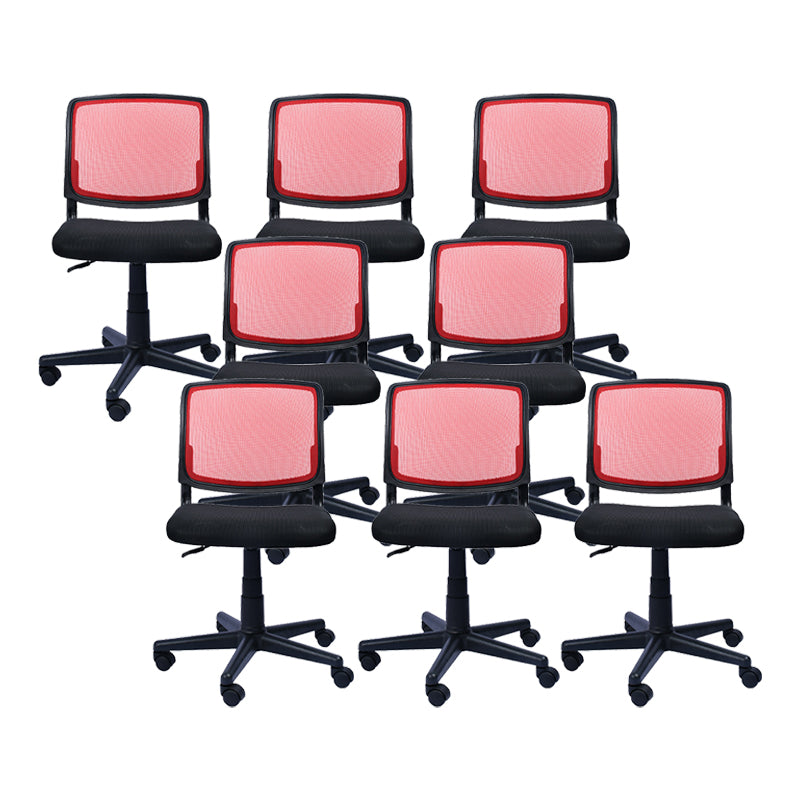 Contemporary Ergonomic Armless Chair Mid-Back Adjustable Desk Chair