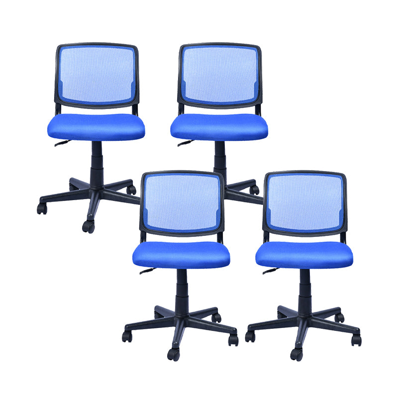 Contemporary Ergonomic Armless Chair Mid-Back Adjustable Desk Chair