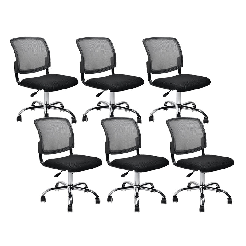 Contemporary Ergonomic Armless Chair Mid-Back Adjustable Desk Chair