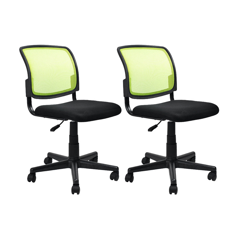 Contemporary Ergonomic Armless Chair Mid-Back Adjustable Desk Chair