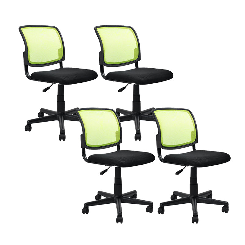 Contemporary Ergonomic Armless Chair Mid-Back Adjustable Desk Chair